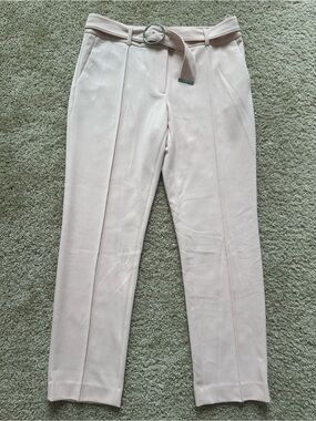 Calvin Klein Pale Pink Tailored High-Rise Trousers with Belt